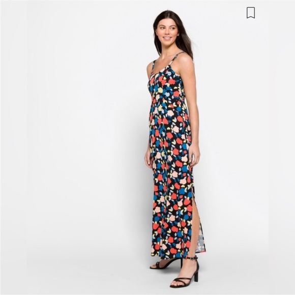 41 HAWTHORN Beatriz Maxi Dress Floral Black Side Slit Plus XXL Womens New - Picture 2 of 7